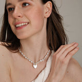 Gembea JewelryLove Pendant Shaped Baroque Pearl Beaded Necklace