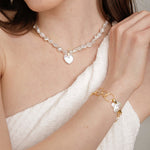 Gembea JewelryLove Pendant Shaped Baroque Pearl Beaded Necklace