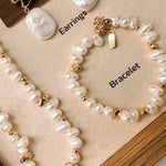 Gembea Jewelry Metal Irregular Baroque Pearl Earrings