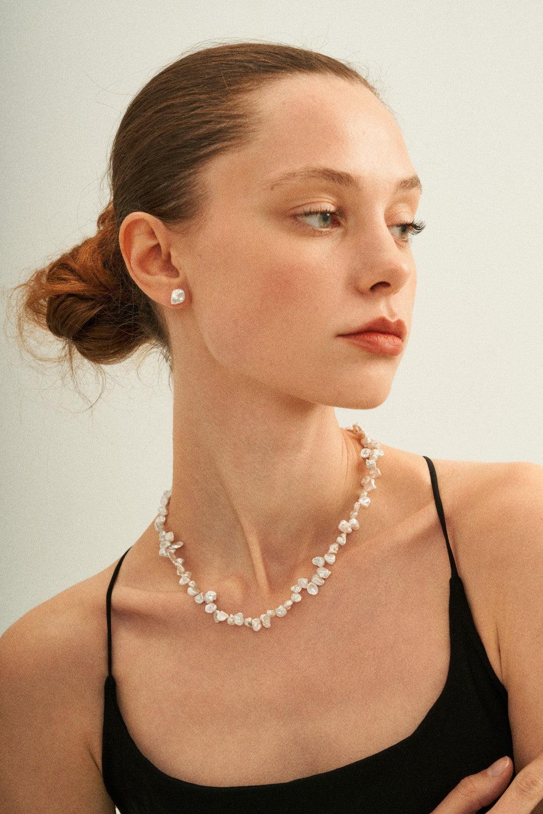 Small Baroque Pearl Beaded Necklace - Gembea Jewelry