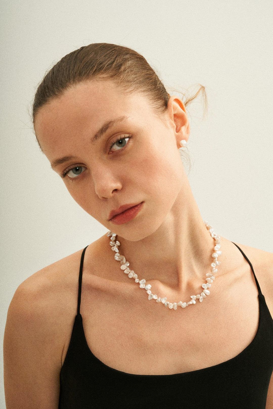 Small Baroque Pearl Beaded Necklace - Gembea Jewelry