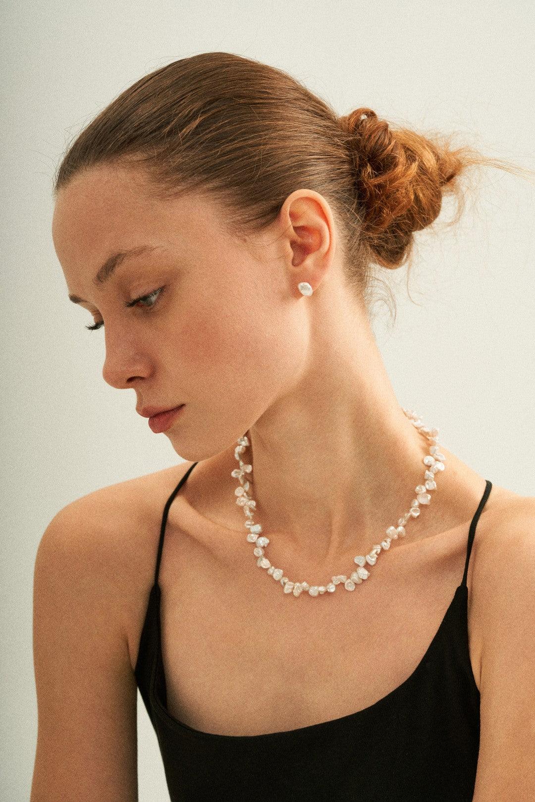 Small Baroque Pearl Beaded Necklace - Gembea Jewelry