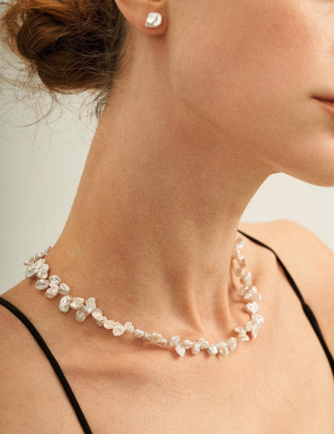 Small Baroque Pearl Beaded Necklace - Gembea Jewelry