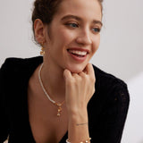 Irregular Diamond Chain and Pearl Bracelets - Gembea Jewelry