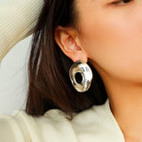 Irregular Geometric Cutout Metal Earrings - Gembea Jewelry