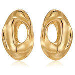 Irregular Geometric Cutout Metal Earrings gembea jewelry