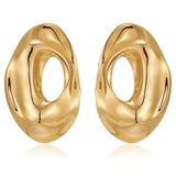 Irregular Geometric Cutout Metal Earrings gembea jewelry