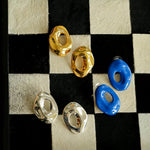 Irregular Geometric Cutout Metal Earrings - Gembea Jewelry