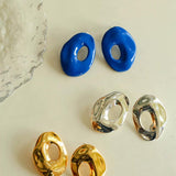 Irregular Geometric Cutout Metal Earrings - Gembea Jewelry