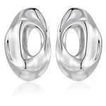 Irregular Geometric Cutout Metal Earrings gembea jewelry