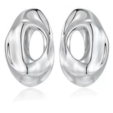 Irregular Geometric Cutout Metal Earrings gembea jewelry