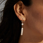 Irregular Long Pendant Pearl Drop Earrings - Gembea Jewelry