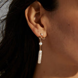 Irregular Long Pendant Pearl Drop Earrings - Gembea Jewelry