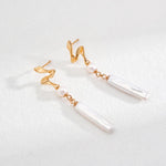 Irregular Long Pendant Pearl Drop Earrings - Gembea Jewelry