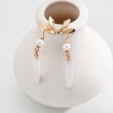 Irregular Long Pendant Pearl Drop Earrings - Gembea Jewelry