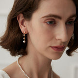 Irregular Long Pendant Retro Pearl Earrings - Gembea Jewelry