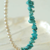Irregular Turquoise Freshwater Pearl Necklace - Gembea Jewelry