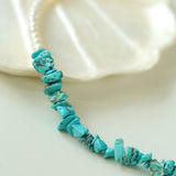 Irregular Turquoise Freshwater Pearl Necklace - Gembea Jewelry
