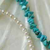 Irregular Turquoise Freshwater Pearl Necklace - Gembea Jewelry