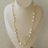 Overlay Natural Pearl Pendant Necklace - Gembea Jewelry