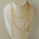 Overlay Natural Pearl Pendant Necklace - Gembea Jewelry