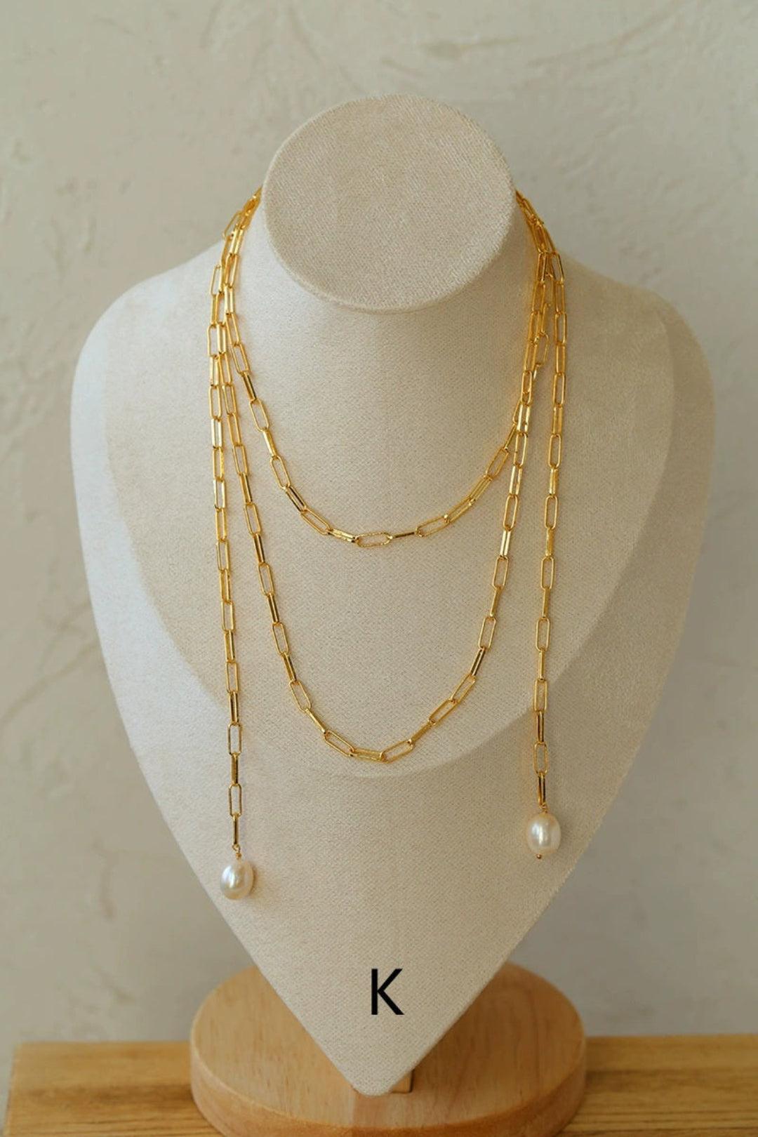 Overlay Natural Pearl Pendant Necklace - Gembea Jewelry
