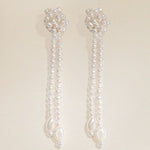 Knotted Hand-woven Pearl Drop Earrings gembea jewelry