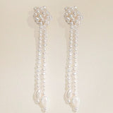 Knotted Hand-woven Pearl Drop Earrings gembea jewelry