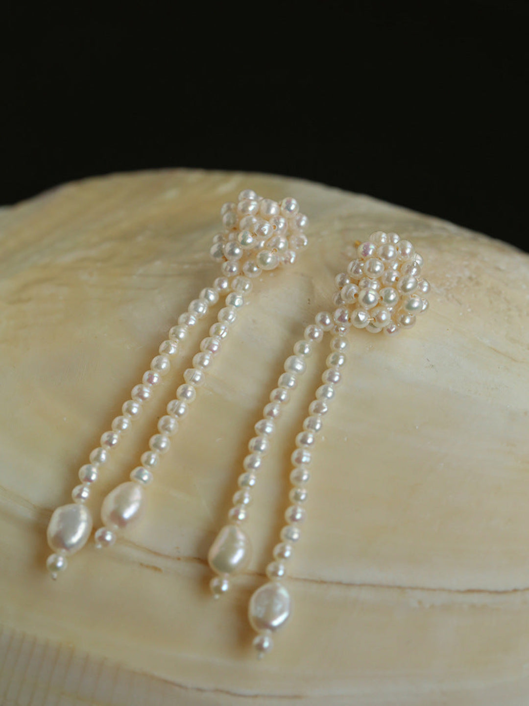 Gembea Jewelry Knotted Hand-woven Pearl Earrings