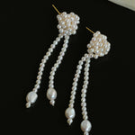 Gembea Jewelry Knotted Hand-woven Pearl Earrings