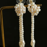 Gembea Jewelry Knotted Hand-woven Pearl Earrings