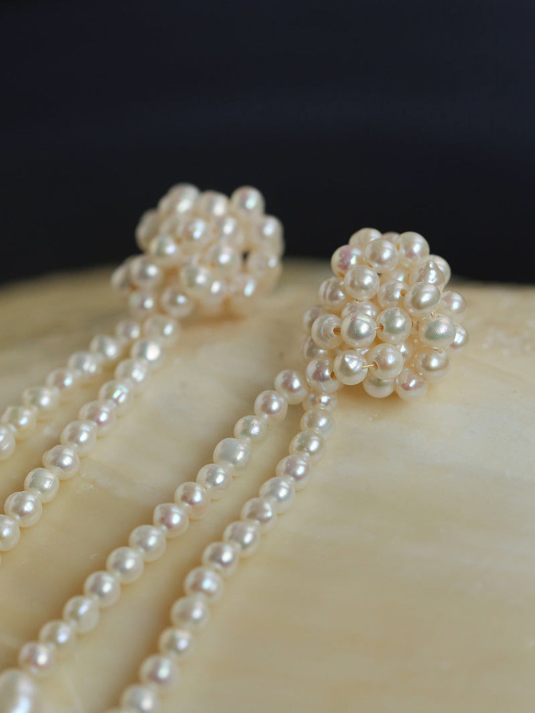 Gembea Jewelry Knotted Hand-woven Pearl Earrings