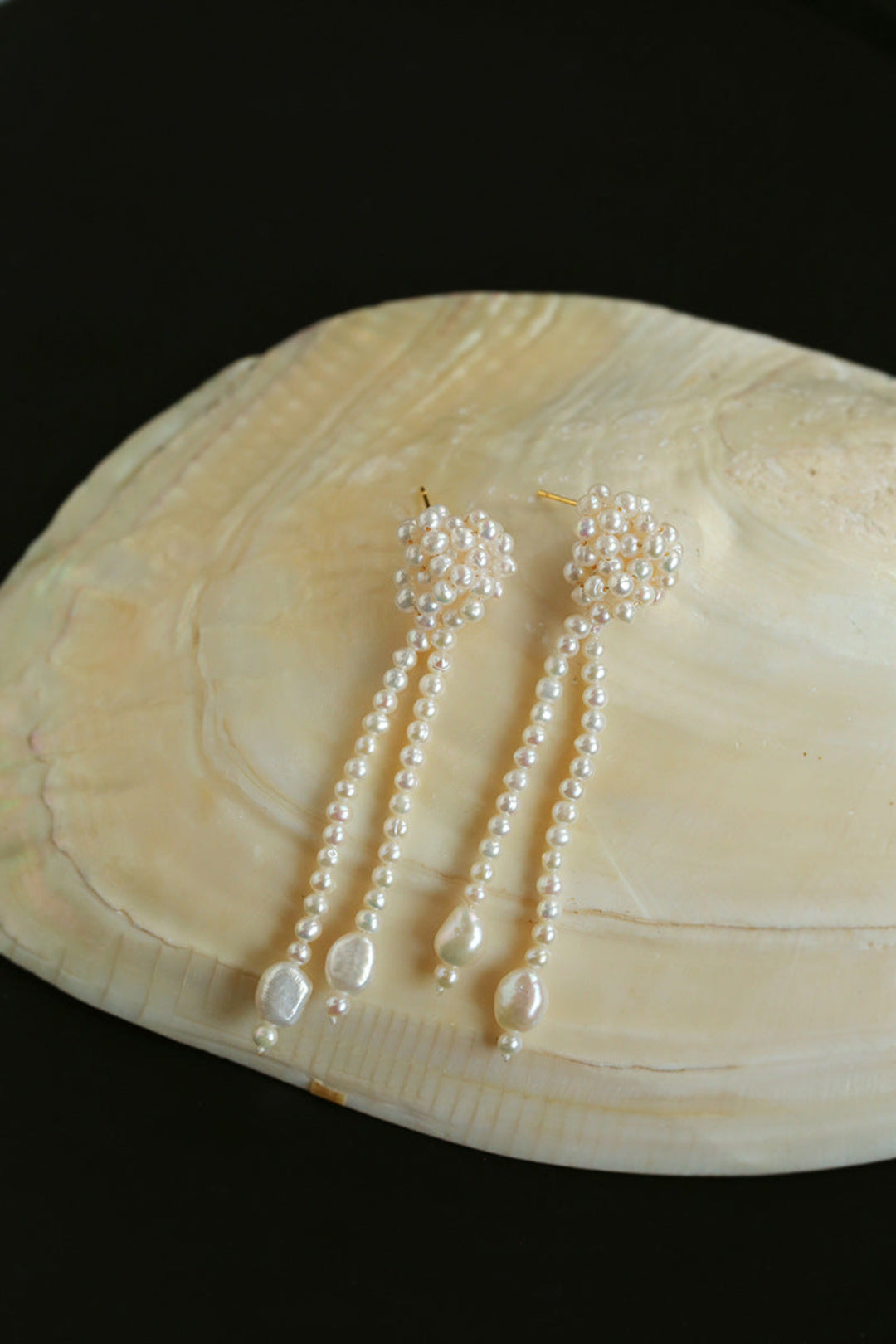 Gembea Jewelry Knotted Hand-woven Pearl Earrings