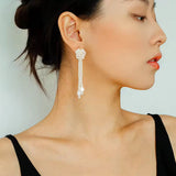 Knotted Hand-woven Pearl Earrings gembea jewelry