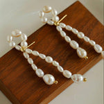 Knotted Natural Pearl Earrings - Gembea Jewelry
