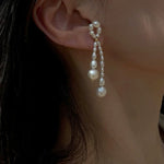 Knotted Natural Freshwater Pearl Earrings gembea jewelry