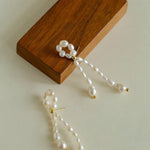 Knotted Natural Pearl Earrings - Gembea Jewelry