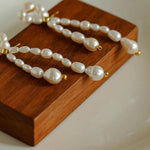 Knotted Natural Pearl Earrings - Gembea Jewelry