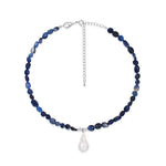 Lapis Lazuli Beaded Baroque Pearl Necklace gembea jewelry