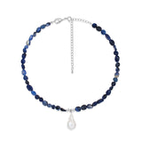 Lapis Lazuli Beaded Baroque Pearl Necklace gembea jewelry