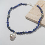 Sea's Embrace Series Lapis Lazuli Pearl Necklace - Gembea Jewelry