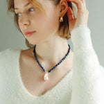 Sea's Embrace Series Lapis Lazuli Pearl Necklace - Gembea Jewelry
