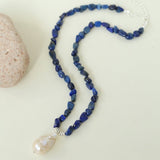 Lapis Lazuli Beaded Baroque Pearl Necklace