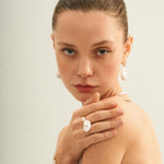 Large Baroque Pearl Open Rings - Gembea Jewelry