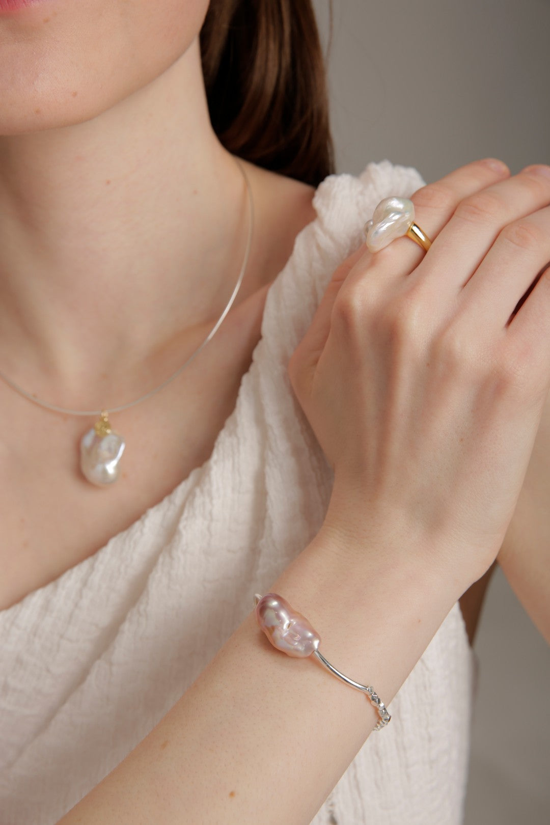 Gembea Jewelry Large Colorful Baroque Sterling Silver Bracelet