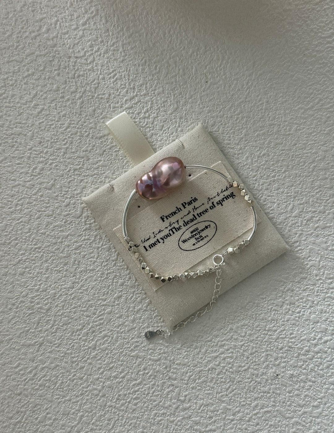 Large Colorful Baroque Sterling Silver Bracelet - Gembea Jewelry