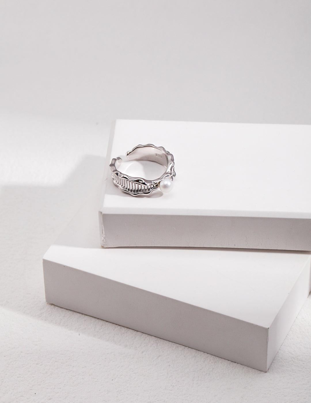 Lava Fluid Element Freshwater Pearl Rings - Gembea Jewelry