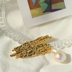 Lava Metal Large Baroque Pearl Brooch gembea jewelry