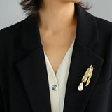 Lava Metal Large Baroque Pearl Brooch gembea jewelry