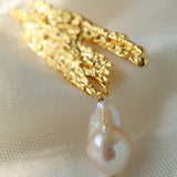 Lava Metal Large Baroque Pearl Brooch gembea jewelry